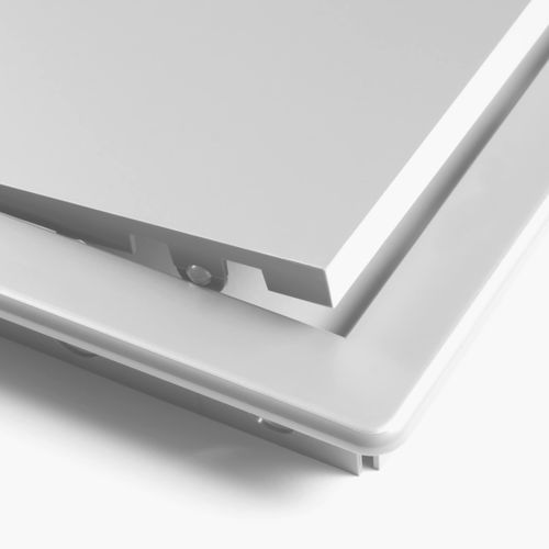 Awenta 100 x 100 mm Plastic Access Panel Door - White Opening Flap Cover Plate - Inspection Hatch - Door Latch - Concealed Hinge - Removable Door - Paintable Smooth Surface (4 x 4 Inches)