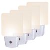 DEWENWILS 4 Pack Plug-in LED Night Light Light Sensor Automatic On Off Nightligh