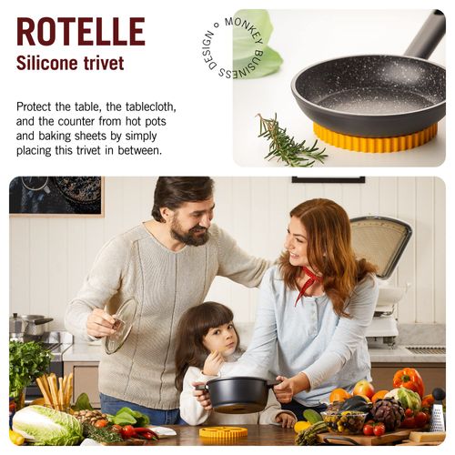 Fun Rotelle-Shaped Silicone Trivet/Hot Pads for Kitchen from a Series of Pasta-Inspired Kitchen Gadgets | Cool Hot Pads to Protect the Countertop | Original Kitchen Accessories | by Monkey Business