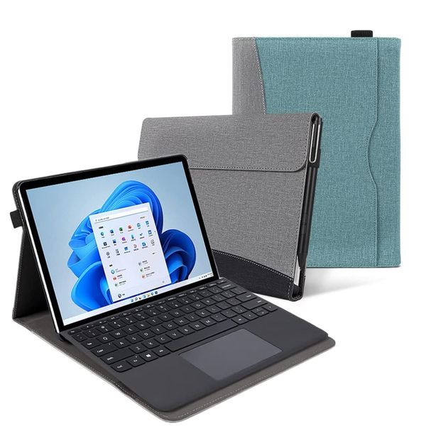 Surface Go4/Surface Go 3/Go2/Go1 Case Folio with Pen Holder [Keyboard Can be Stored] Side Opening Protective Cover with Stand Function Multi-Angle Adjustable Lightweight Thin Keyboard Compatible Smart