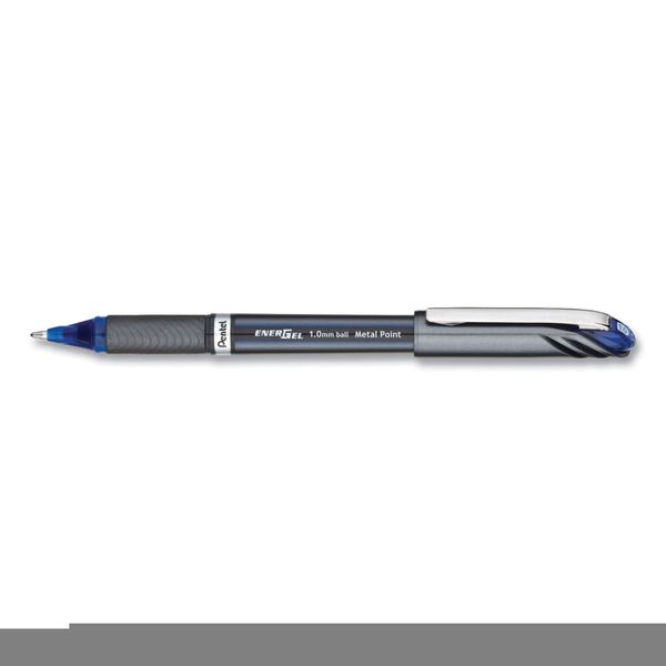 Pentel 1.0mm Energel Plus Roller Pen with Metallic Effect Barrel - Blue