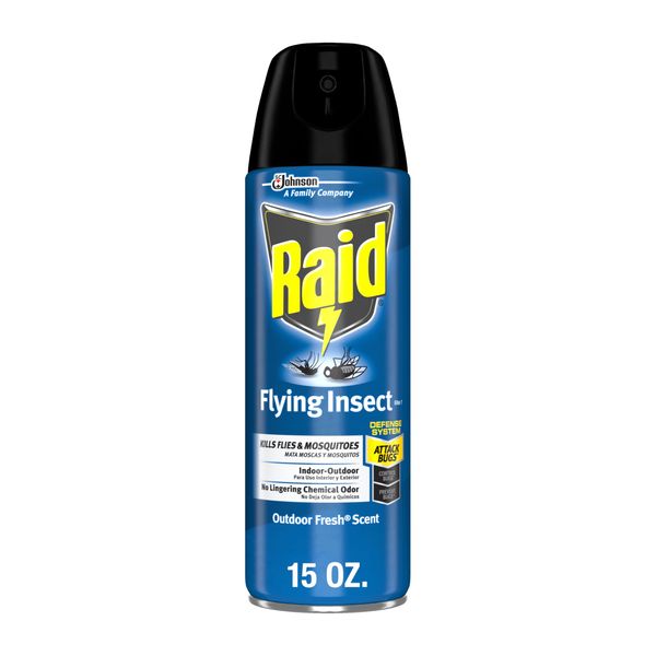 Raid Flying Insect Killer, Kills Flies, Mosquitoes, and Other Flying Insects on Contact, For Indoor and Outdoor Use, 15 oz