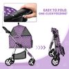 Pet Stroller 4 Wheels,3-in-1 Foldable Dog Stroller w/Storage Basket&Cup Holder