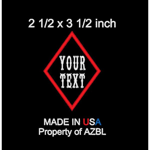 Custom Embroidered Patch Diamond Your Text Tag Biker MC Patch Embroidery Iron On