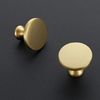 Ravinte 5 Pack Solid Metal Knobs Dresser Drawer Gold Cabinet Hardware Round Cabinet Door Knobs Kitchen Brushed Brass Drawer Pulls with Screwdriver