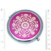 ASTRID 70mm Silver tone Fuchsia & Gold tone Compact Mirror