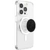Black crocodile, alligator skin design PopSockets MagSafe PopGrip for iPhone