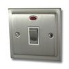 Satin Nickel 20 Amp DP Switch (Metal Switch/White Insert) - TSN226