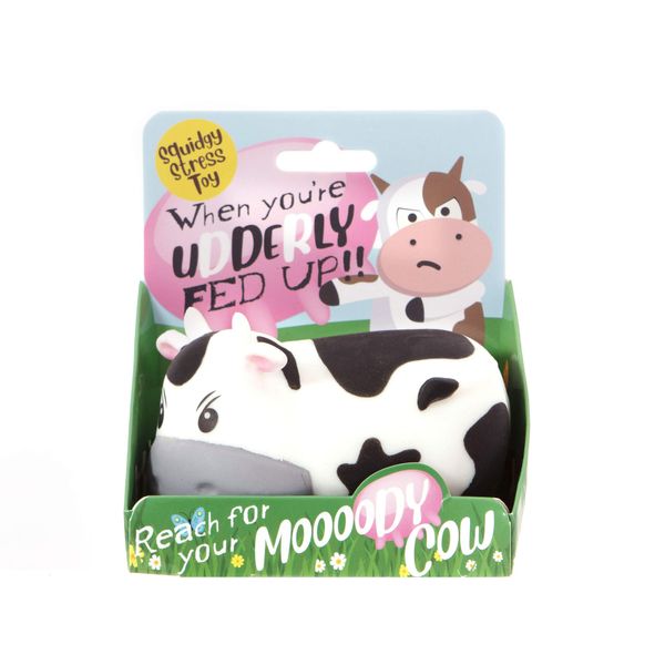 Boxer Gifts Moody Cow Stress Toys | Unique Stress Balls For Adults & Grumpy Teenagers - Helps With Anxiety Relief - Office Novelty Desk Toy | Funny Gifts For Women - Rude Secret Santa Gift For Her