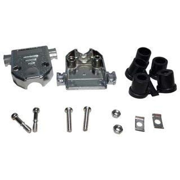 MC001560 - D Sub Backshell, DA, 180??, ABS (Acrylonitrile Butadiene Styrene) Body