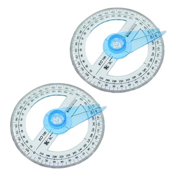 2 Pcs Circle Protractor Protractor Ruler Protractor Measuring Tool 360-degree Protractor for Kids Classroom, 360 Degree Protractor
