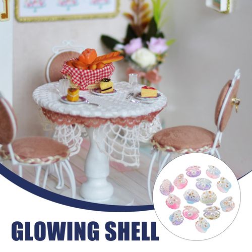 BESPORTBLE Mini Ocean Resin Animals: 16Pcs Luminous Simulated Shell with Pearl Mini Resin Ocean Landscape Decorative Shell Ornaments for DIY Aquarium Potted Micro Fairy Garden Dollhouse