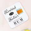 Personalised Rum Coaster – Custom Wooden Drinks Mat – Rum Gift