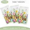 3 Pcs Easter Tablecloth Rectangle Plastic Bunny Eggs Table Cover Floral Table...