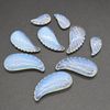 Opalite Moonstone (Man-Made) Gemstone Carved Feather Pendants - 3 Sizes