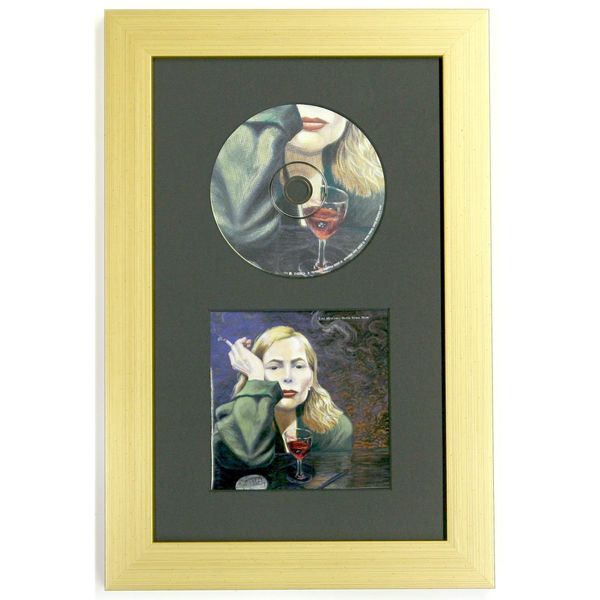Standard Cd and Insert (Booklet) Display Walnut Frame Black Matting