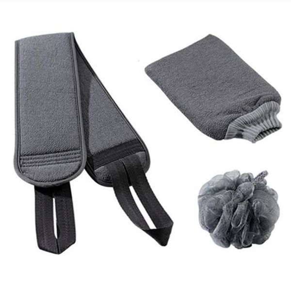 DKJLSTORE Bath Towel, Exfoliating Set, Exfoliating Towel, Rayon Material, Body Towel, Men&#39;s Mitten Set, Body Odor Care, Exfoliating, Foaming, Whipped Ball, Smooth Skin, Back Acne Prevention, Exfoliating Mitt, Exfoliating