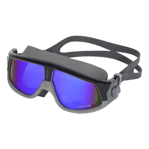 Huub Ryft Open Water Swim Mask Goggles - Cool Grey Matt Black Dark Smoke Multi Mirror - UV Sun Protection and SPF