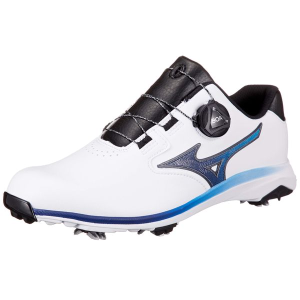 Mizuno Golf Shoes Nexlite GS Boa Spike 51GM2115 Men's, multicolor (white / navy)