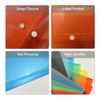 A4 Plastic Wallets - 35 Pack A4 Folders Plastic Wallets Document Files Popper Wallets with Pocket - AVARTEK