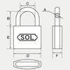 SOL No.2500 Cylinder Padlock 40 Common Keyed Identical (Sold as 1)