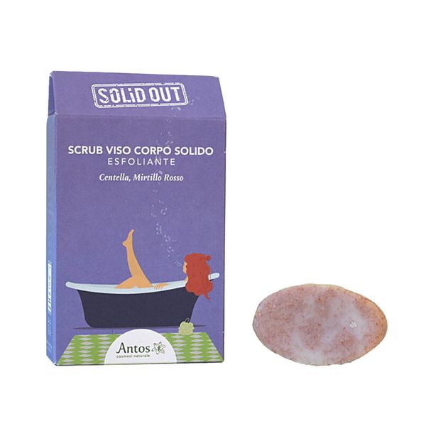 ANTOS - Solid Face Scrub - Exfoliating 25g - Centella and Cranberry - Solid Out SOL8