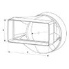 White Rectangular Channel - 75mm x 150mm - Transformer to 125mm - Round Duct Pipe/Hose.