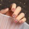 24pcs Pearl Decoration Dyed Design Reddish Brown Cute Japanese Dress False Claws