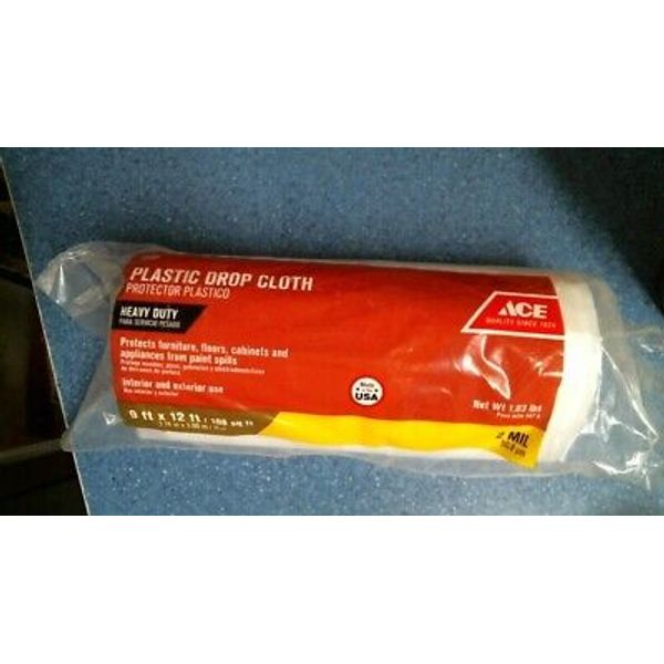 Ace 11167, 9' x 12' Plastic Drop Cloth, 2 MIL, FREE SHIPPING