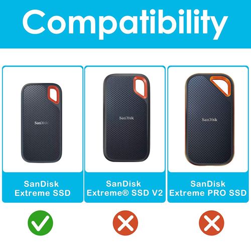 ProCase Shockproof Case for SanDisk Extreme Portable SSD 2TB / 1TB / 500GB / 250GB, Hard Drive Bag for SanDisk SSD SDSSDE60 Extreme Portable Case, Eva Hard Case Carry Case Protective Case - Black