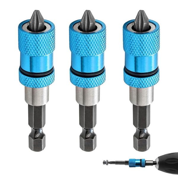 DGUSO 3 Stück Rigips Werkzeug, Trockenbau Bit, Schraubvorsatz Trockenbau Flexibler Magnetischer Bohrerhalter Trockenbau Werkzeug Geeignet für Alle Elektro- und Akku-Bohrschrauber(Blau)