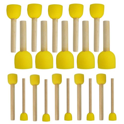 WAFJAMF 20-Pieces Assorted Size Round Sponges Brush Set, Paint Tools for Kids