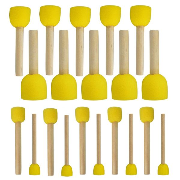 WAFJAMF 20-Pieces Assorted Size Round Sponges Brush Set, Paint Tools for Kids