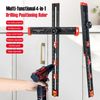2-in-1 Drilling Positioning Ruler,Cabinet Hardware Jig (Black, 25inch)
