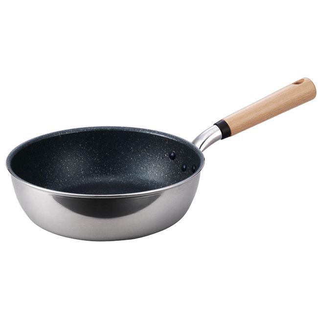 Hokuriku Aluminum, Made in Japan, Fukurai Bread, Deep Frying Pan, 8.7 inches (22