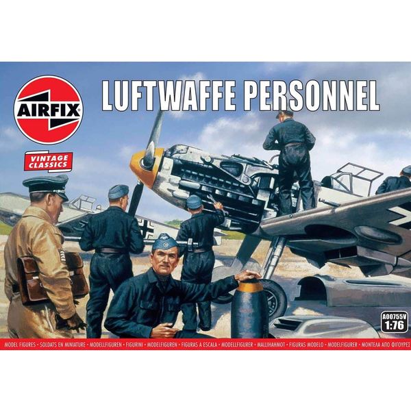 Airfix Model Figures Set - A00755V Luftwaffe Personnel - Model Building Kit Accessories, Plastic Model Kits for Adults & Children 8+, Set Includes 46 Unpainted Figures - Accessory for Dioramas