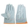 ACE AG4807 Work Gloves, Cow Split Leather Gloves, Outer Stitching, White Tiger, M Size