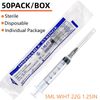50 Pack 5ml 5cc 22 Gauge Disposable Syringe Tool, Individual Package