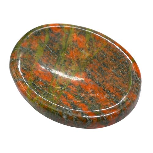 Unakite Crystal Worry Stones for Anxiety - Thumb Worry Stone for Stress Meditation, Anxiety Relief Items Healing Stones and Crystals