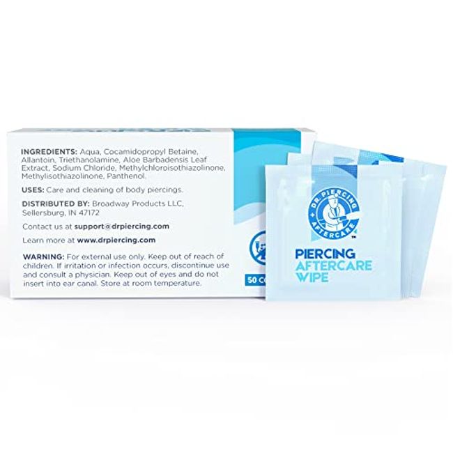  Dr. Piercing Aftercare Swabs - Saline Solution For