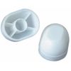 2PK WHT Oval Toil Cap