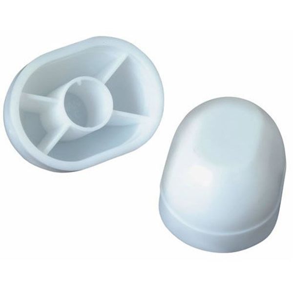 2PK WHT Oval Toil Cap