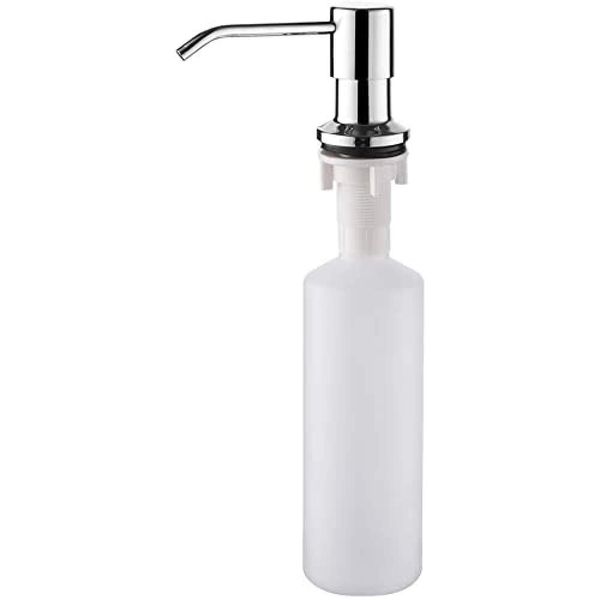 Ibergrif M34027 Kitchen Sink Soap Dispenser, Built in 400ml Liquid, Replacement Sink Dispenser Pump, for Bathroom and Dish Lotion Sink, 360° Rotation Nozzle, Stainless Steel, Silver