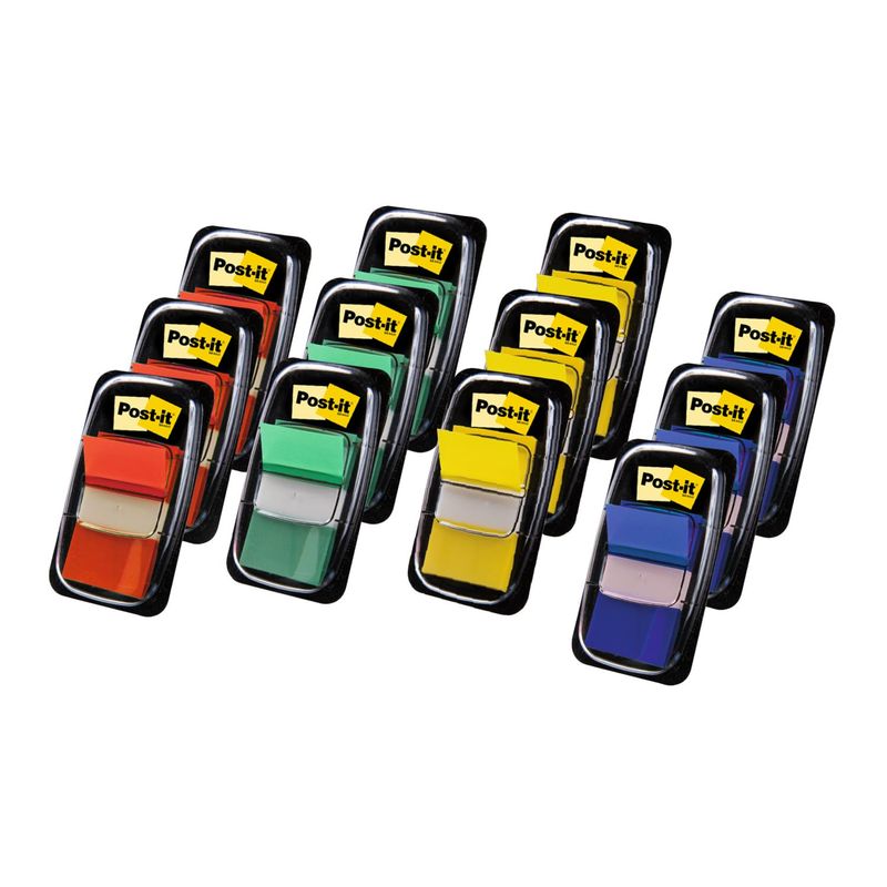 Post-it Index Flags, Medium, Assorted Colours, 10 + 2 FREE Dispensers ...