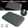 Gray Leather Wavy Shape Central Console Armrest Cover Seat Box Protect Decor 1pc