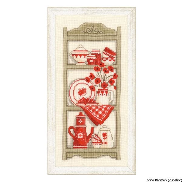 Vervaco Kitchen Shelves Counted Cross Stitch Kit, Multi-Colour