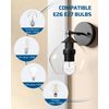 DEWENWILS Light Sensor Socket, E26 E27 Dusk to Dawn Sensor Socket, Light Bulb Socket for Light Fixtures, Compatible with Incandescent/CFL/LED/Halogen Bulbs, Black, 2 Pack