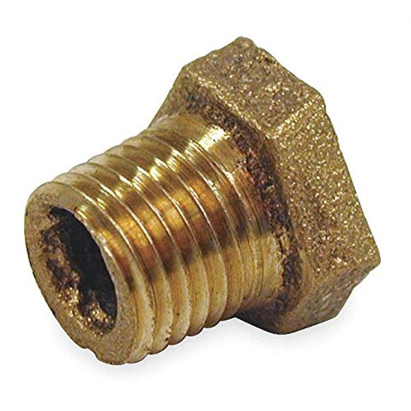 Hex Bushing, Red Brass, 3/8 x 1/4 In
