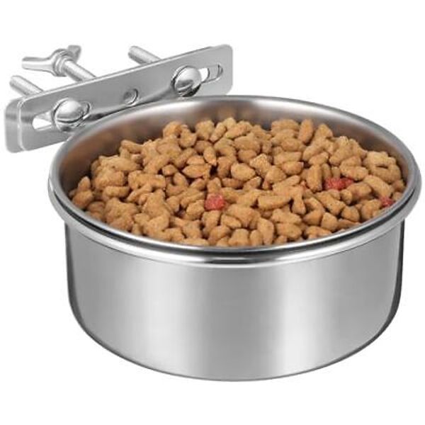 iplusmile Dog Crate Water Bowl Stainless Steel Dog Food Bowl Spill-Proof Pet