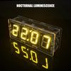 DIY Digital Clock Soldering Kit 4-Digit LED Display with Temperature Sensor, 12H/24H Alarm & Memory Function, STEM Electronics Project for Teens & Adults (Yellow)